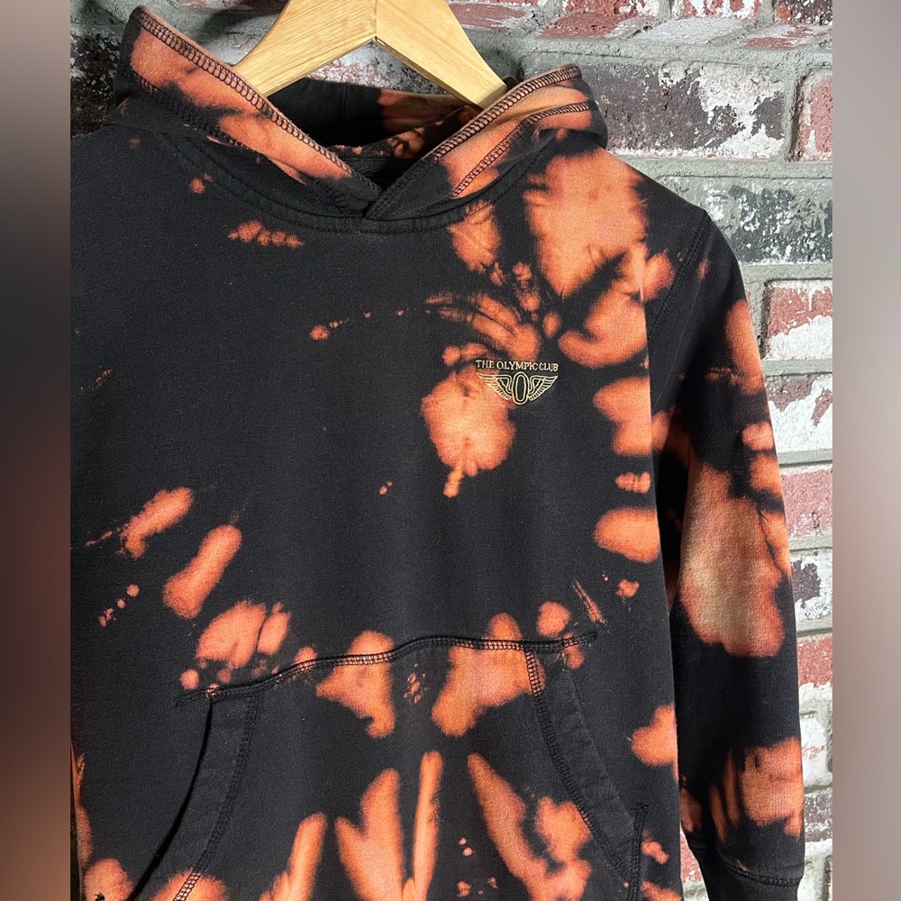 Kids “The Olympic Club” Antigua Bleach Spiral Tie-Dye Hoodie